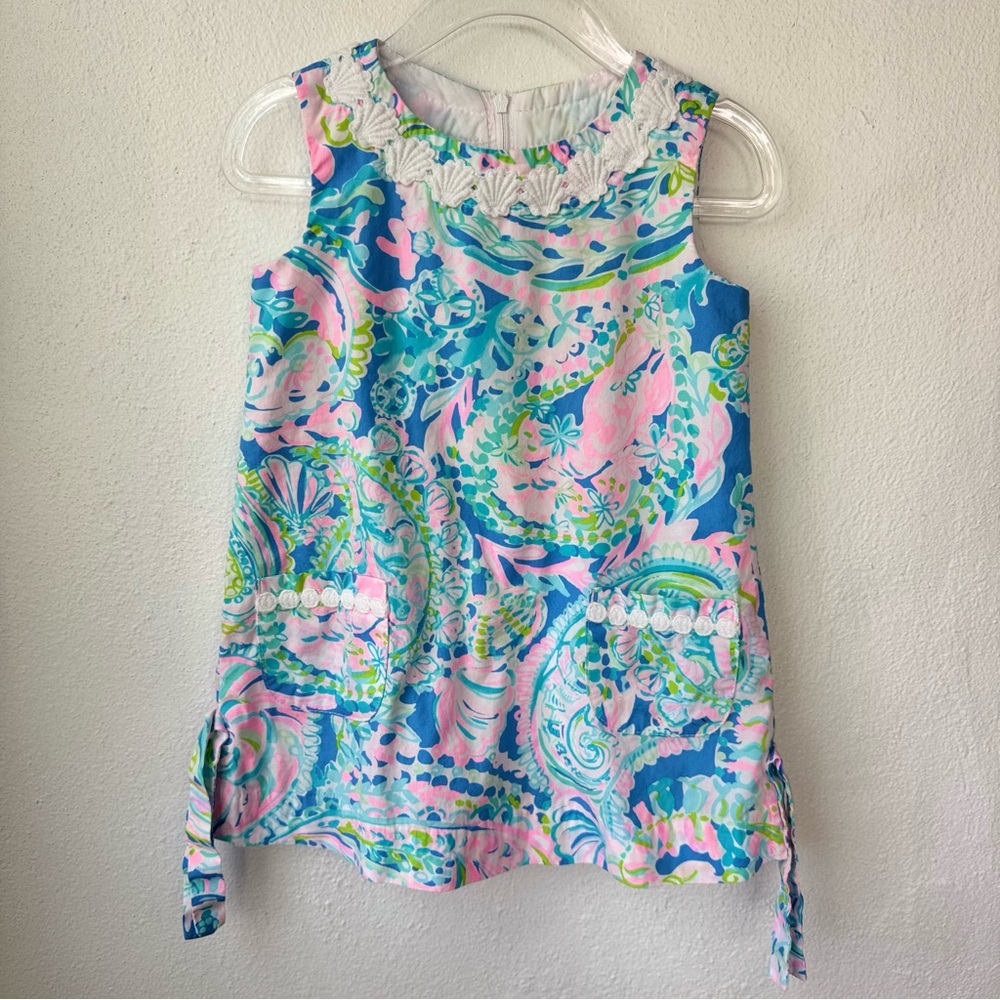 Lilly Pulitzer Little Lilly Classic Shift Dress Dream Team Size 2